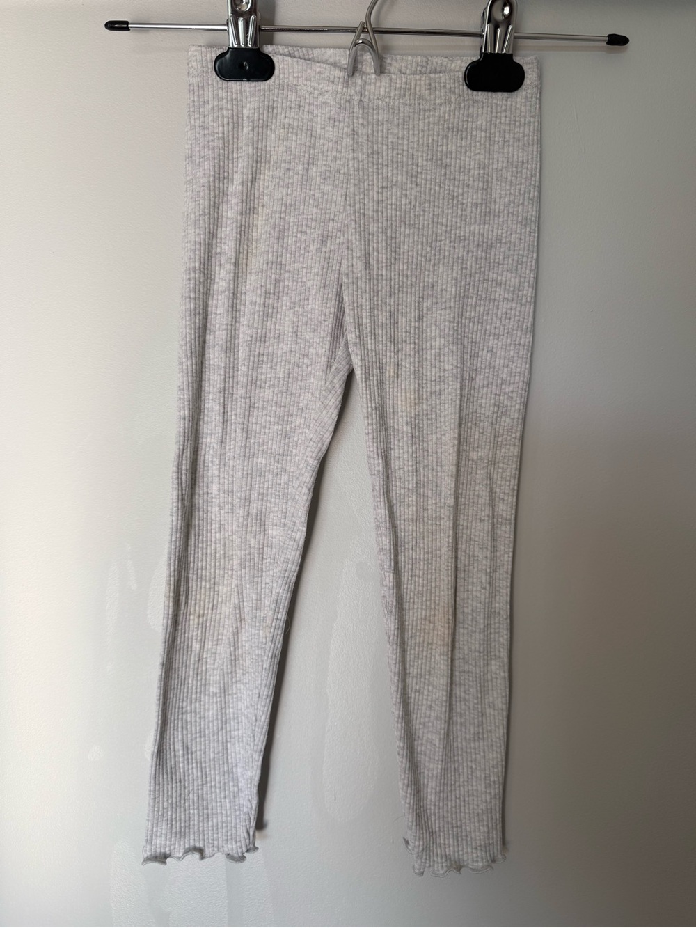 Old Navy Light Gray Ribbed Girls' Stretch Leggings